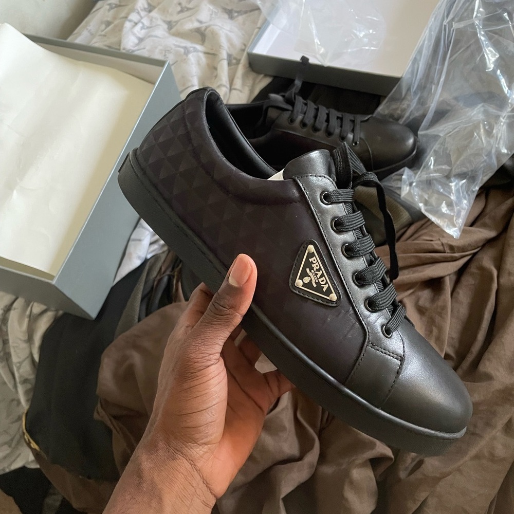 Prada Black Sneakers Sleek Minimalist Design